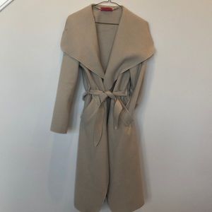BOOHOO belted shawl collar open front trench